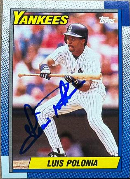 Luis Polonia Autographed 1990 Topps #634