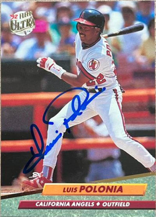 Luis Polonia Autographed 1992 Fleer Ultra #29