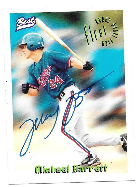 Michael Barrett Autographed 1995 Best #124 Montreal Expos Card