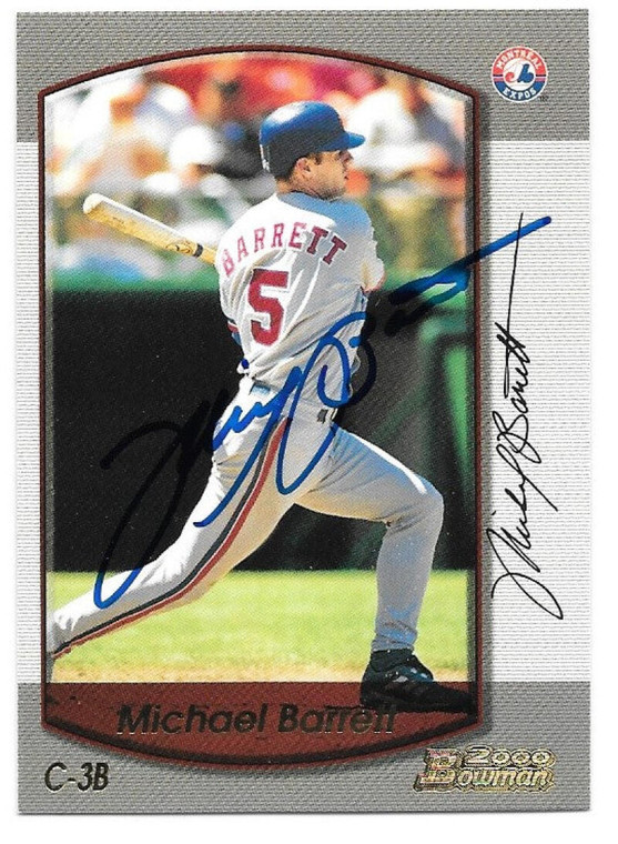 SOLD 122927 Michael Barrett Autographed 2000 Bowman #126
