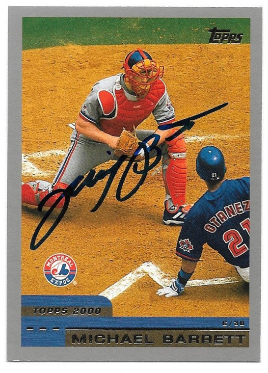 Michael Barrett Autographed 2000 Topps #340 Montreal Expos Card