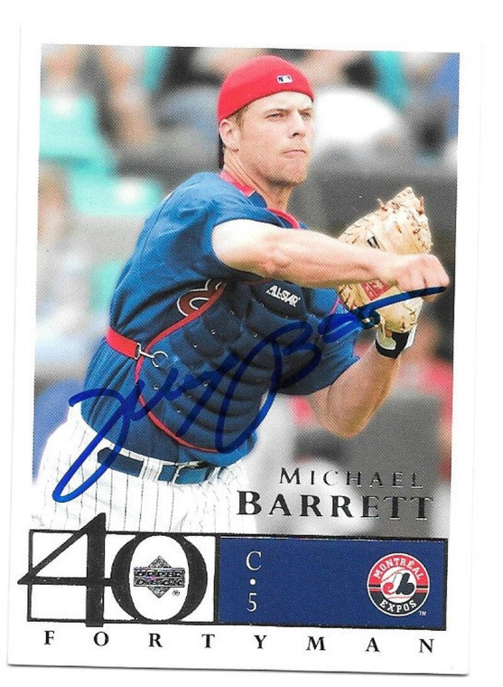 Michael Barrett Autographed 2003 Upper Deck 40 Man #546 Montreal Expos Card