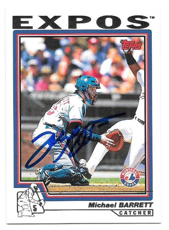 Michael Barrett Autographed 2004 Topps #132 Montreal Expos Card