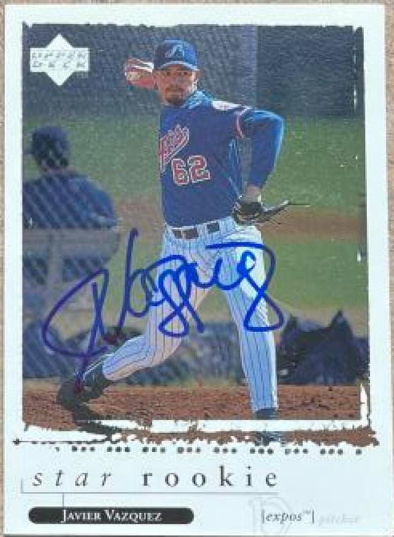 Javier Vazquez Autographed 1998 Upper Deck #579 Montreal Expos Card
