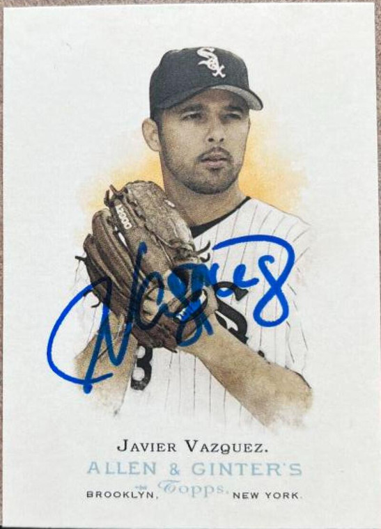 Javier Vazquez Autographed 2006 Topps Allen & Ginter #28 Chicago White Sox Card