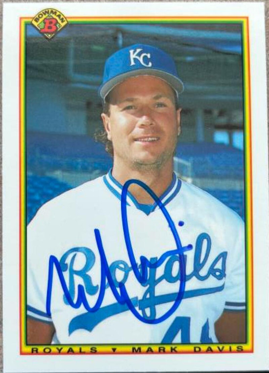 Mark Davis Autographed 1990 Bowman Tiffany #369