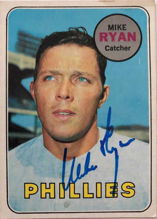 Mike Ryan Autographed 1969 Topps #28 Philadelphia Phillies Card
