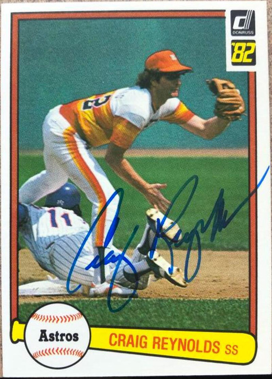 Craig Reynolds Autographed 1982 Donruss #344 Houston Astros Card