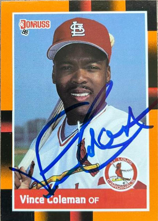 Vince Coleman Autographed 1988 Donruss Baseball's Best #44