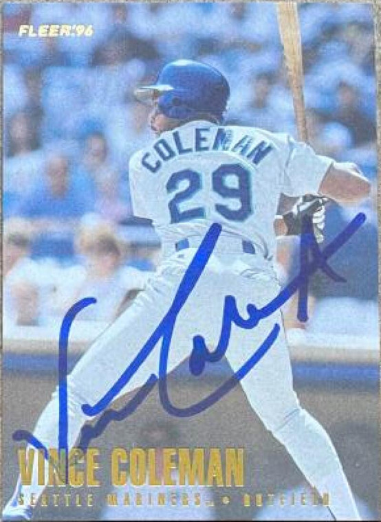 Vince Coleman Autographed 1996 Fleer #233