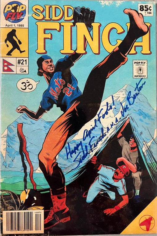 Sidd Finch -  Joe Berton Autographed Daniel Jacob Horine Pop Fly Comic Book Art LE/417
