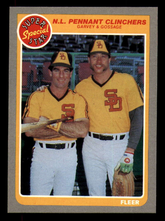 1985 Fleer #633 Steve Garvey/Rich Gossage NL Pennant Clinchers VG San Diego Padres 