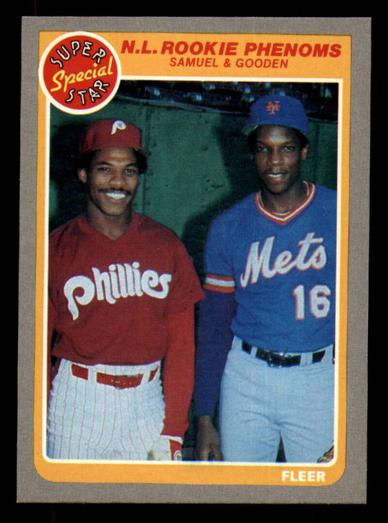 1985 Fleer #634 Juan Samuel/Dwight Gooden NL Rookie Phenoms VG New York Mets/Philadelphia Phillies 