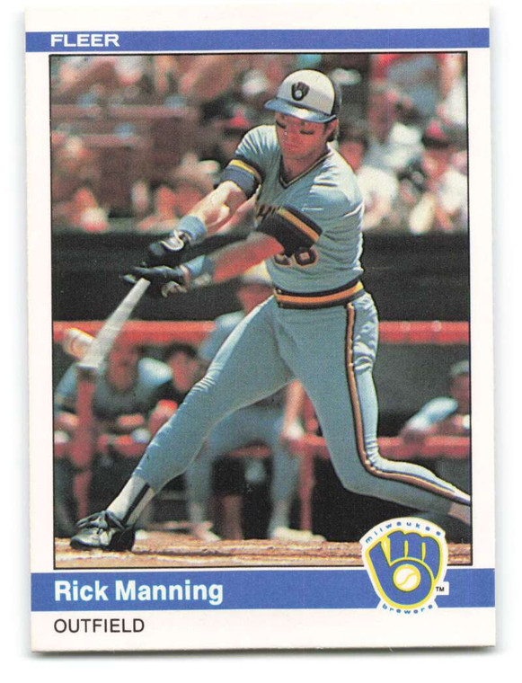 1984 Fleer #205 Rick Manning VG Milwaukee Brewers 