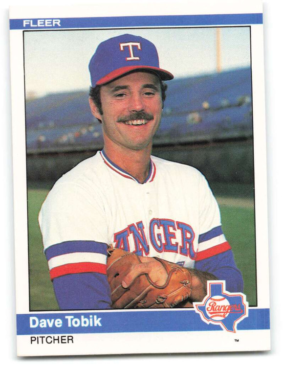 1984 Fleer #433 Dave Tobik VG Texas Rangers 
