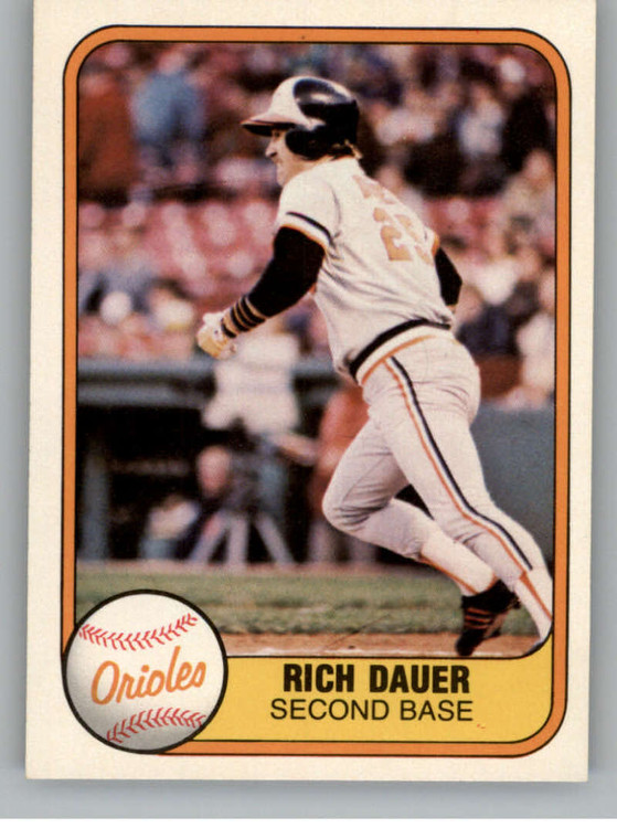 1981 Fleer #182 Rich Dauer VG Baltimore Orioles 