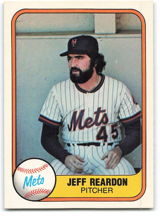 1981 Fleer #335 Jeff Reardon VG RC Rookie New York Mets 