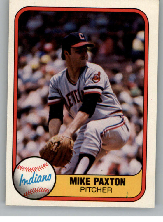 1981 Fleer #401 Mike Paxton VG Cleveland Indians 