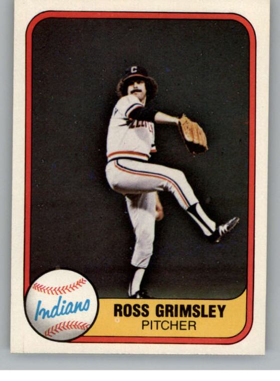 1981 Fleer #406 Ross Grimsley VG Cleveland Indians 
