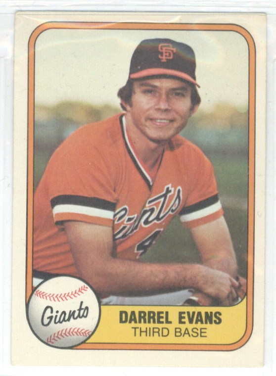 SOLD 24073 1981 Fleer #436a Darrell Evans ERR VG San Francisco Giants 