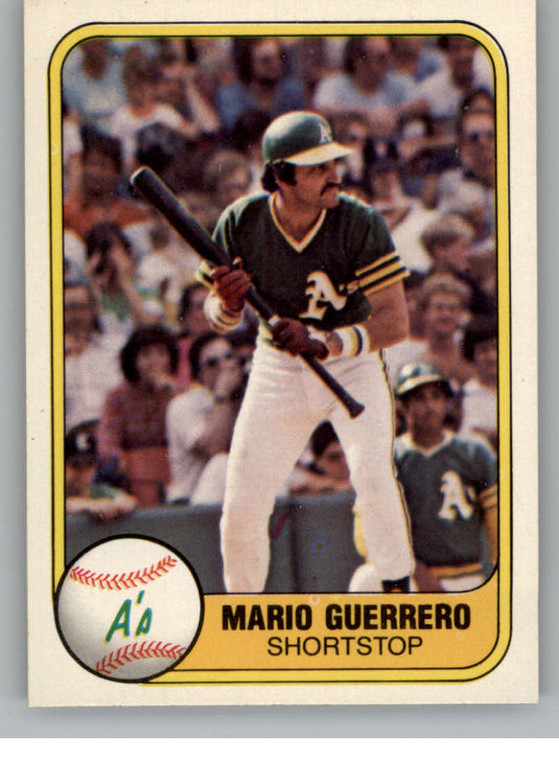 1981 Fleer #591 Mario Guerrero VG Oakland Athletics 