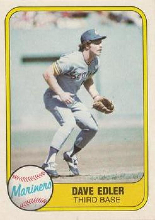 1981 Fleer #610 Dave Edler VG RC Rookie Seattle Mariners 