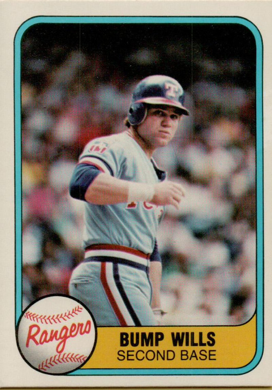 1981 Fleer #628 Bump Wills VG Texas Rangers 