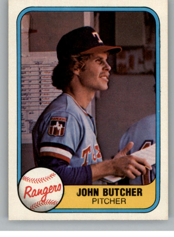 1981 Fleer #635 John Butcher VG RC Rookie Texas Rangers 