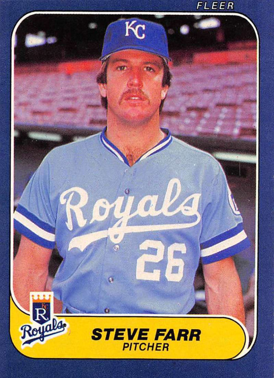 1986 Fleer #7 Steve Farr VG Kansas City Royals 