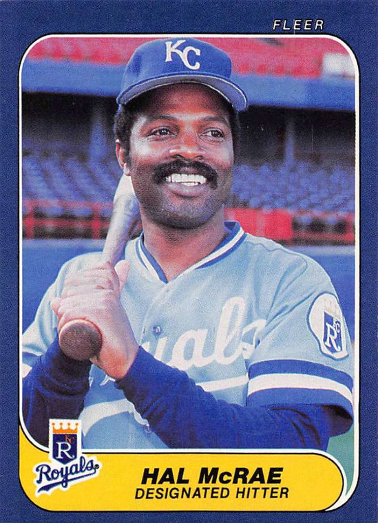 1986 Fleer #14 Hal McRae VG Kansas City Royals 