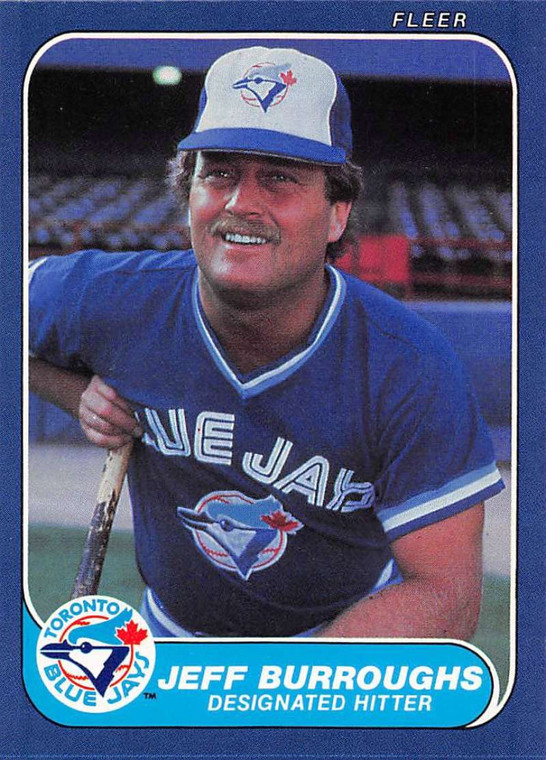 1986 Fleer #54 Jeff Burroughs VG Toronto Blue Jays 