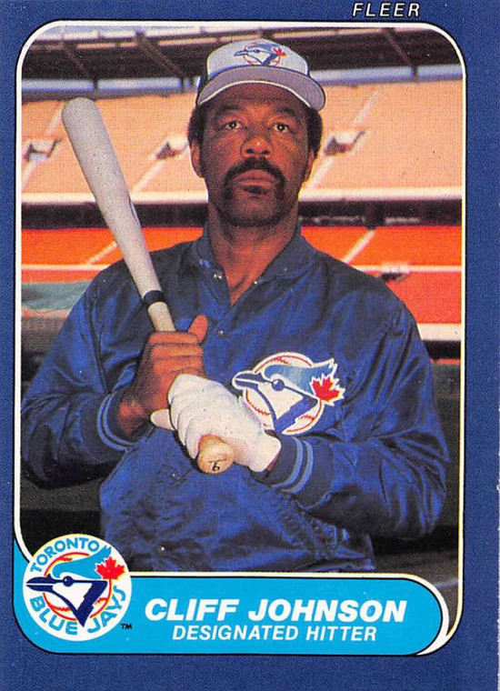 1986 Fleer #62 Cliff Johnson VG Toronto Blue Jays 