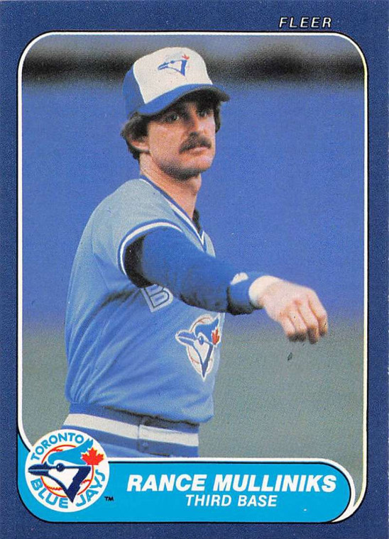 1986 Fleer #68 Rance Mulliniks VG Toronto Blue Jays 