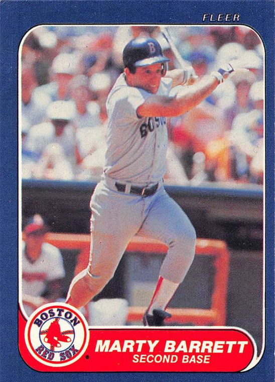 1986 Fleer #340 Marty Barrett VG Boston Red Sox 