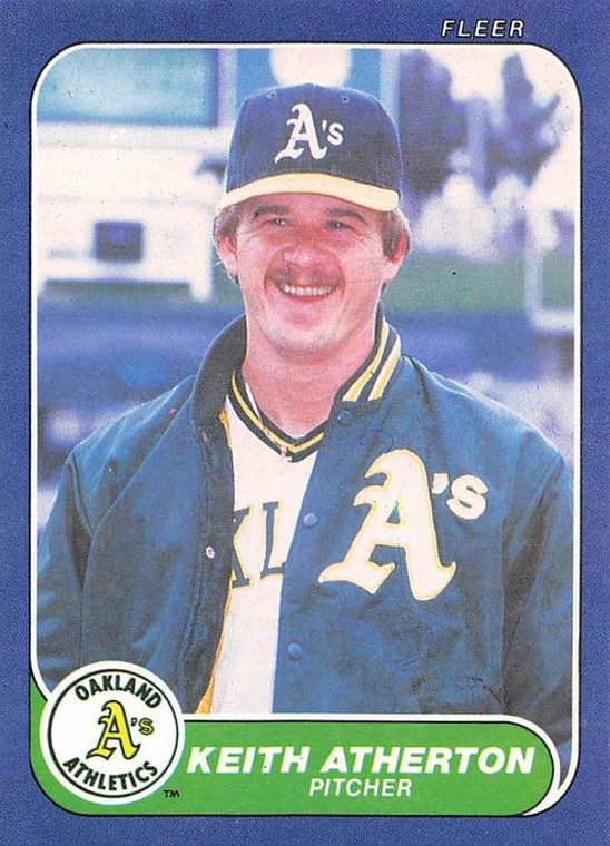 1986 Fleer #410 Keith Atherton VG Oakland Athletics 