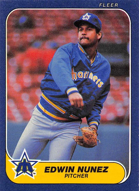 1986 Fleer #470 Edwin Nunez VG Seattle Mariners 