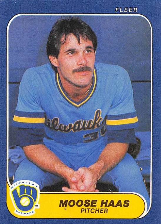 1986 Fleer #489 Moose Haas VG Milwaukee Brewers 