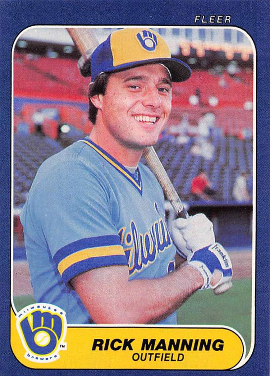 1986 Fleer #493 Rick Manning VG Milwaukee Brewers 