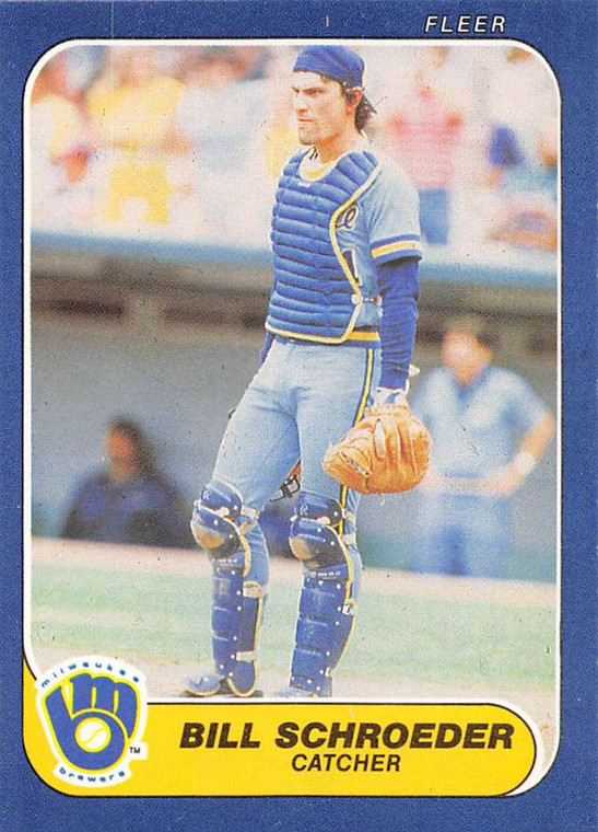 1986 Fleer #501 Bill Schroeder VG Milwaukee Brewers 