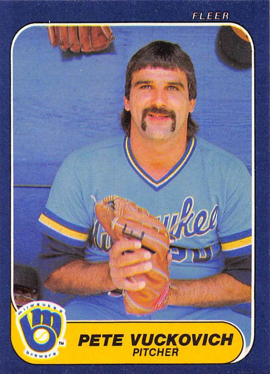 1986 Fleer #504 Pete Vuckovich VG Milwaukee Brewers 