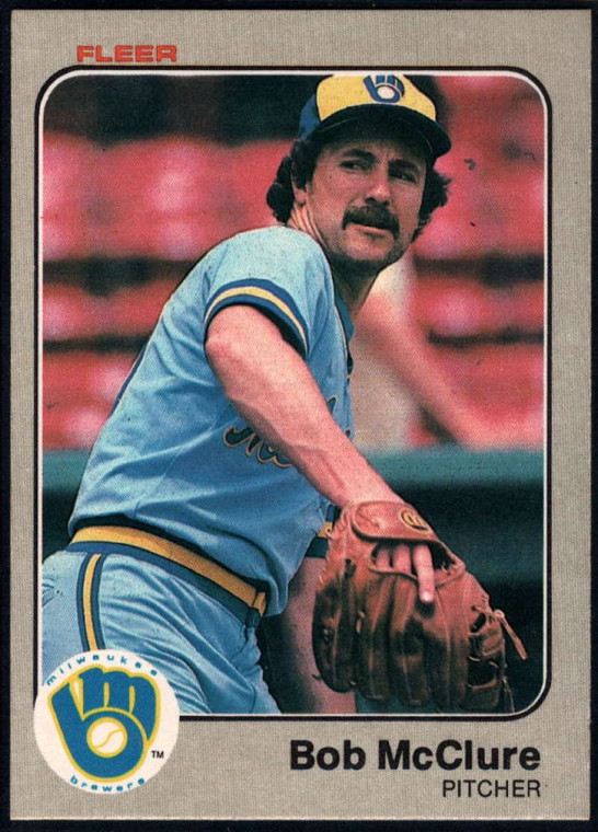 1983 Fleer #38 Bob Mcclure VG Milwaukee Brewers 