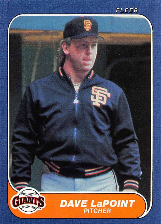 1986 Fleer #547 Dave LaPoint VG San Francisco Giants 
