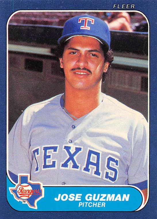 1986 Fleer #559 Jose Guzman VG RC Rookie Texas Rangers 