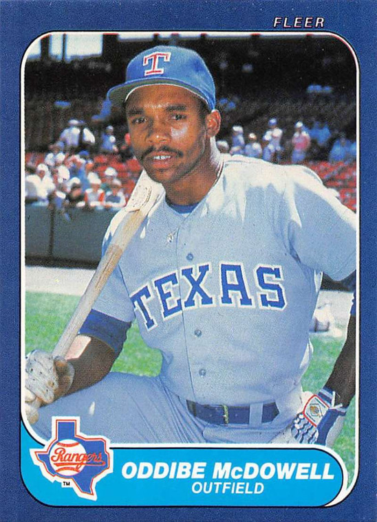 1986 Fleer #566 Oddibe McDowell VG Texas Rangers 