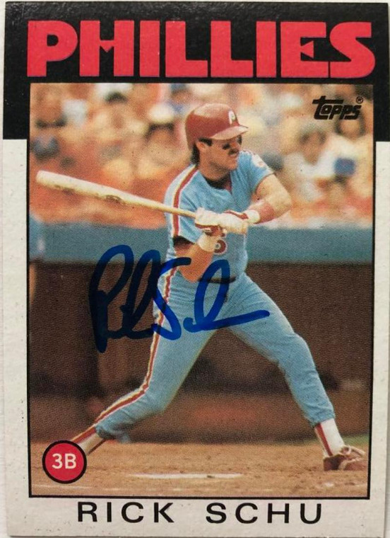 Rick Schu Autographed 1986 Topps #16 Philadelphia Phillies Card