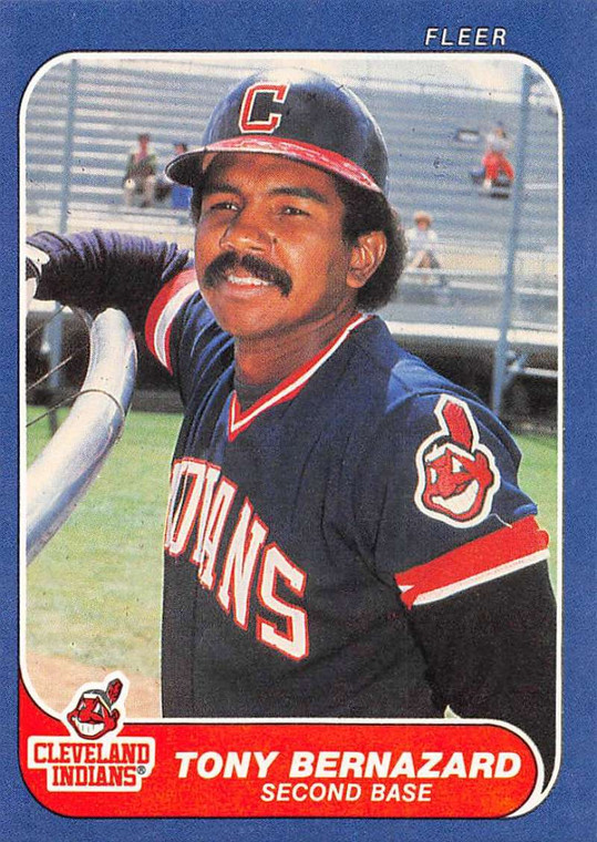 1986 Fleer #580 Tony Bernazard VG Cleveland Indians 