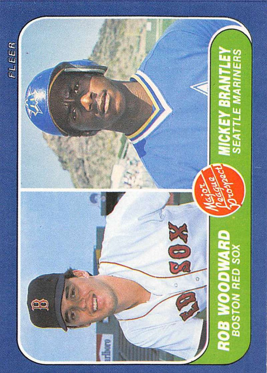 1986 Fleer #651 Rob Woodward/Mickey Brantley Prospects VG RC Rookie Boston Red Sox/Seattle Mariners 