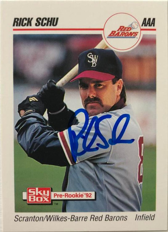 Rick Schu Autographed 1992 Sky Box AAA #223