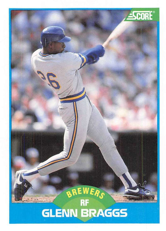 SOLD 34739 1989 Score #147 Glenn Braggs VG Milwaukee Brewers 