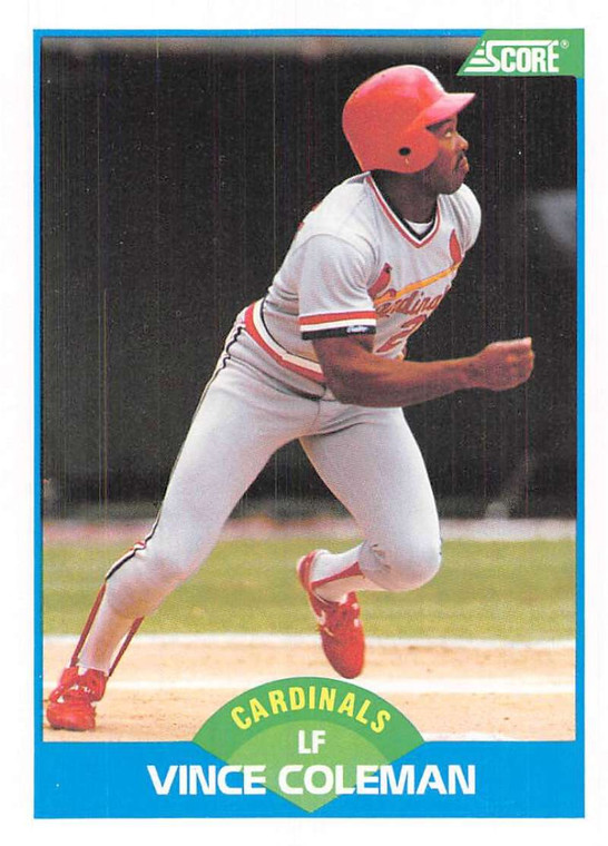 1989 Score #155 Vince Coleman VG St. Louis Cardinals 